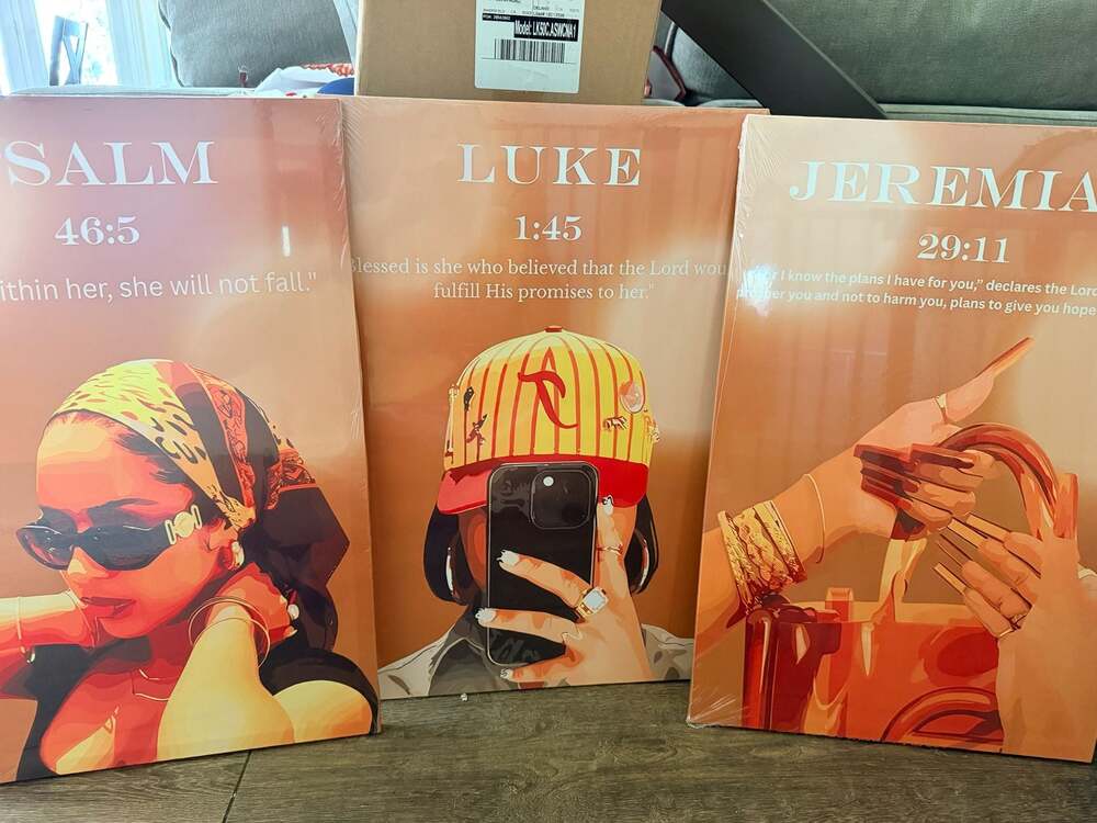 New. Set of 3 Bible Verse Aesthetic Wall Art Canvas Prints Set of 3 Psalm, Luke,